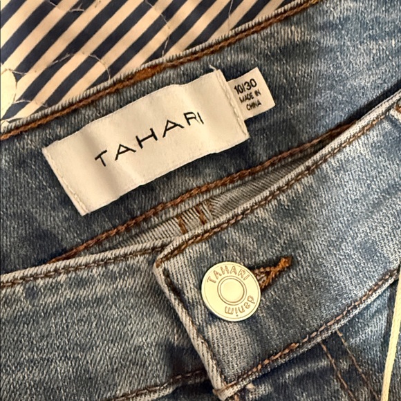 T Tahari Women's Blue Flare Jeans - Picture 3 of 5